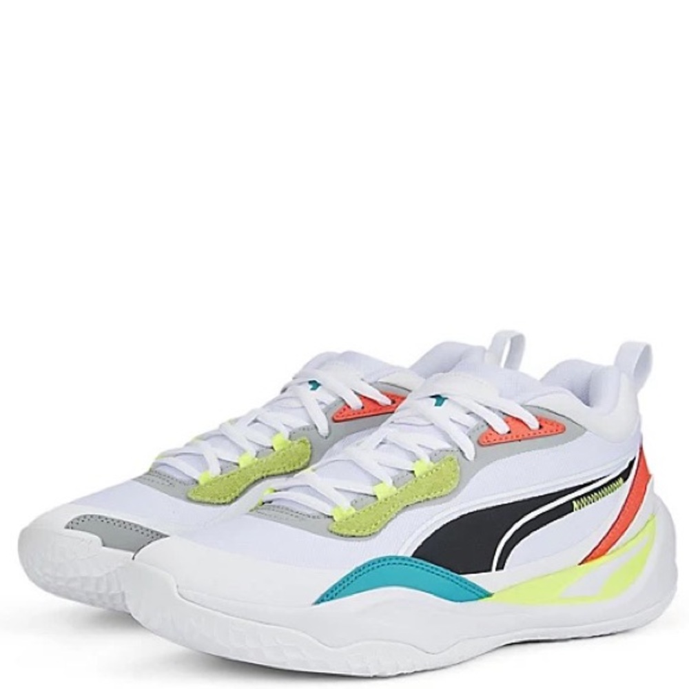 PUMA MENS PLAYMAKER PRO BASKETBALL SNEAKERS- WHITE Size 7.5 NWOT